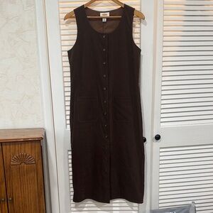 Talbots Dark Brown Button-Front Dress